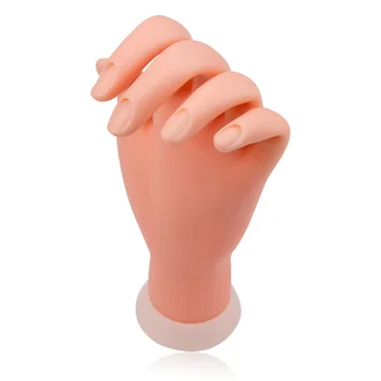 Nail Praksi Roko Model Prilagodljiv Premično Silikonski Protetičnih Mehko Ponaredek Roke za Nail Art Usposabljanje Prikaz Modela Manikura Orodje