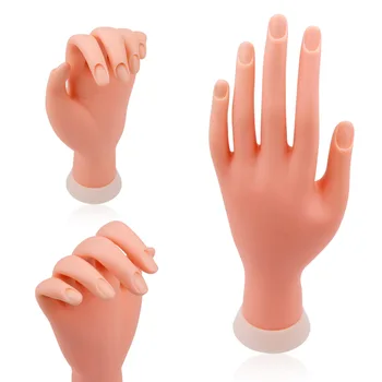 Nail Praksi Roko Model Prilagodljiv Premično Silikonski Protetičnih Mehko Ponaredek Roke za Nail Art Usposabljanje Prikaz Modela Manikura Orodje