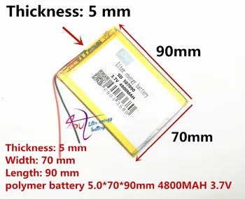 Najboljši baterije znamke 3,7 V 4800mAh litij-polimer baterija za ponovno Polnjenje 537191 za tablični 507090
