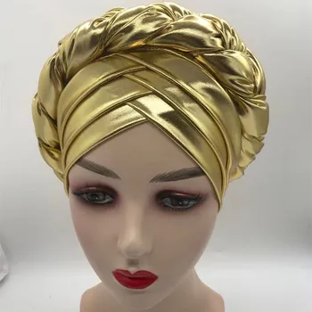 Najnovejše Headtie Že Bandanas Ročno Afriške Skp Nigerijski Poroko Auto Gele Ženske Pletenic Turbans Dame Glavo Obloge Headware