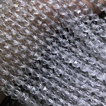 Naravni beli kristalni strani cut gladko osnovo za needlework kremen, izdelava Nakita obrti perle čar DIY debelo