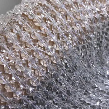 Naravni beli kristalni strani cut gladko osnovo za needlework kremen, izdelava Nakita obrti perle čar DIY debelo