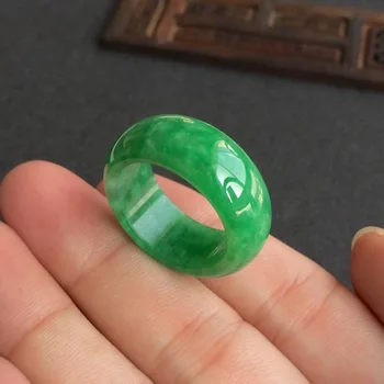 Naravni Green Jade Obroč Jadeit Amulet Moda Kitajski Čar Nakit, Ročno Izrezljano Obrti Srečo Darila Za Ženske Moški