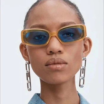 Nauq retro pravokotnik širina noge sončna očala ženske moški 2020 trend osebnost sončna očala letnik majhen okvir očal ženski UV400