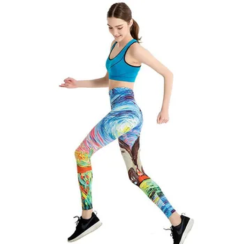 NDUCJSI Ženske Dokolenke Digitalno Barvno Tiskanih Legging Seksi Vaja Legging Fitnes Leggins Priložnostne Streetwears Visoko Pasu Hlače