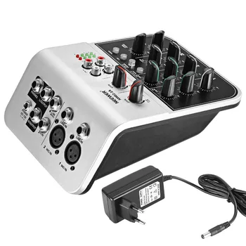 Neewer Mešalna Kompakten Avdio Zvoka 2-Kanalni Mixer za Kondenzatorski Mikrofon(NW02-1A) NAS Plug/EU Plug