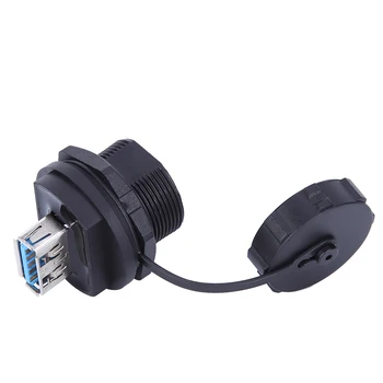 Nepremočljiva USB Priključek Bakrene Stik PA66 Izolator USB3.0 Dvojno Ženski + Dustproof Pokrov