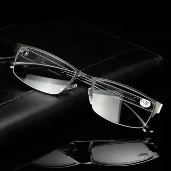 New Visoke Kakovosti Obravnavi Očala Moški Ženske Kovinski Pol Okvir Branje Očala Moda High Definition Unisex Očala