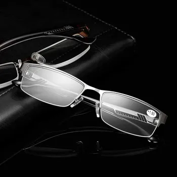 New Visoke Kakovosti Obravnavi Očala Moški Ženske Kovinski Pol Okvir Branje Očala Moda High Definition Unisex Očala