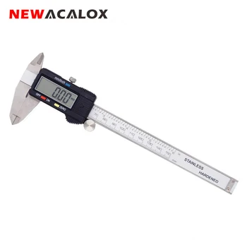 NEWACALOX 0-6 Cm/150 mm, iz Nerjavnega Jekla Elektronsko Digitalno kljunasto merilo Natančno Merjenje Orodja z Dodatnim-Velik LCD Zaslon