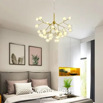 Nordijska LED lestenec Stekleno kroglo svetilke domačo razsvetljavo spalnica napeljave, dnevna soba viseče luči restavracija začasno svetilke