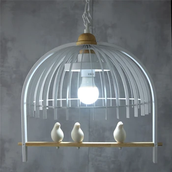 Nordijska Sodobne Ptic Obesek Luči Ustvarjalne Osebnosti Birdcage Hanglamp Jedilnico, Spalnica Restavracija Železa LED Viseče Luči