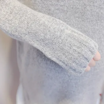 Nosečnice Pulover Obleko Mozaik Debele Zimske Pleteni Pulover Čoln vratu Priložnostne Poln Rokav Kolena-Dolžina Porodniškega Cardigan