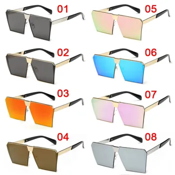 Nov 8 Barv Ženske sončna Očala Edinstveno Oversize Ščit UV400 Gradient Vintage sončna Očala Veliki Kovinski Okvirji za Ženske #233111