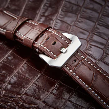Nov izdelek Udobno 20 mm 24 mm 22 mm 26 mm tele usnja watch trak za Tissot iwc Watchband Moških, temno rjave barve, mehka Rdeča dnu Str