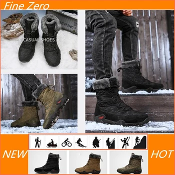 Nova blagovna Znamka Super Toplo Moške Zimske Usnjene Moške Vodotesno Gume Sneg Škornji Vojaške Boj Škornji za Moške Superge Taktično Čevlji