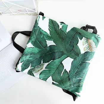 Nova moda za ženske, zeleno listje vrvico nahrbtnik 3D tiskanje potnih mehko nazaj dame mochila pasu vrečko