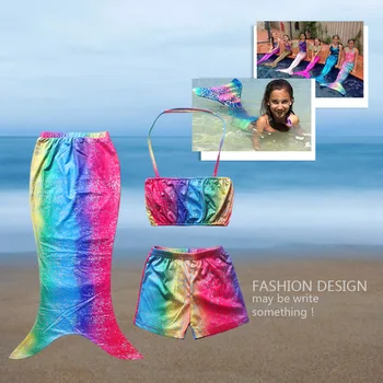Nova Princesa Dekleta Morska Deklica Bikini Obleko 3 Kos Kopalke Otroci Morska Deklica Otrok Beach Set Obleko Za Deklice, Kostum, Obleke