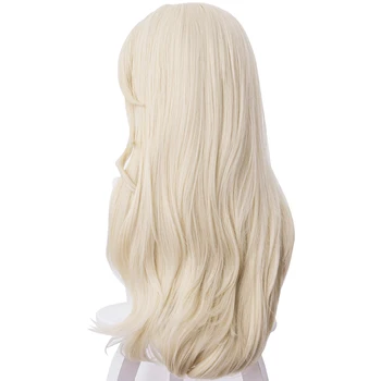 Nova Princesa Elsa Cosplay Lasuljo 65 cm Dolge Blond Valoviti Toplotno Odporen Sintetičnih Las Lasulje + Lasuljo Skp