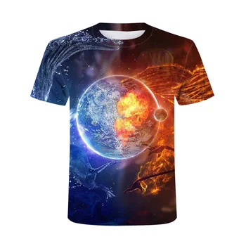 Nova Zvezda Tujcev Poletje Moških Kratek Rokav O-vratu T-shirt Priložnostne Dihanje Moške Vrhovi tee Moda 3D Tiskanje majice 2020