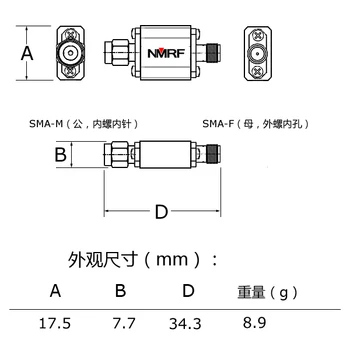 NOVO 1PC 868MHz RFID daljinsko VIDEL široko pasovni filter, 866 ~ 870MHz, 4MHz pasovne širine