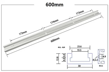 NOVO 300mm 400mm 500mm 600 mm 800mm Standard Aluminij T-track, Miter Track/Reže za Usmerjevalnik Tabela