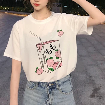 Novo Harajuku 90. letih Graphic Majica s kratkimi rokavi Ženske Ullzang Smešno Natisnjeni T-shirt Grunge Estetske Moda Tshirt korejski Slog Top Tee Ženski