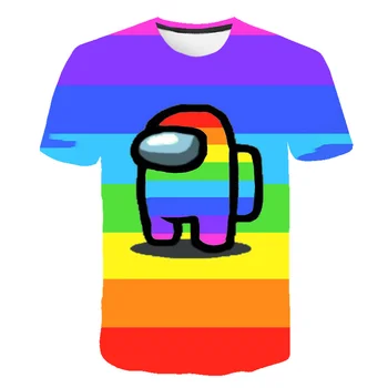 Novo Igro Med Nami T-shirt Otrok 3D Color Impostor Risanka Otroci Kawaii Graphic Majica Tees Baby Fantje Obleke Poletje Vrhovi