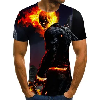 Novo leto 2020 t-shirt 3d vitez t-shirt moški t-shirt tiskanje krog vratu t-shirt