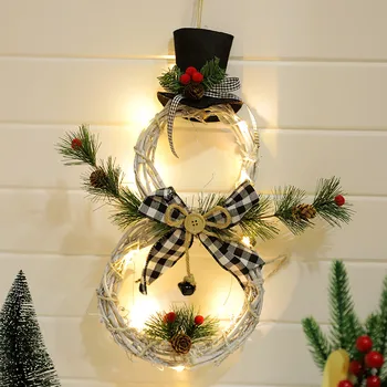 Novo Leto, Božič Postavke Domov DIY Dekoracijo LED Luči, Božični Venec Rattan Krog hristmas Drevo Decor svate Supplie