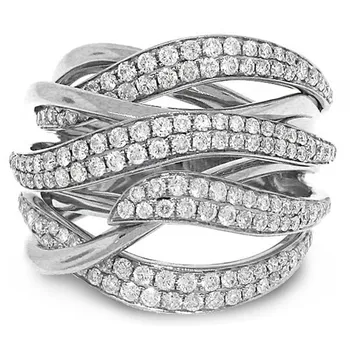 Novo občutljivo navijanje multi-layer rose gold nakit ženske angažiranosti poročno darilo prstan