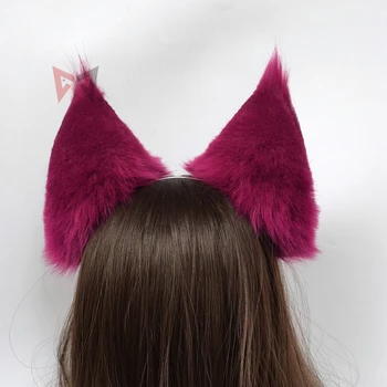 Novo Ročno Izdelani 2020 Novo LOL Devet-Repo Fox Ahri Cosplay DIY Ušesa Hairhoop Hairbands Pokrivala Za Kostum