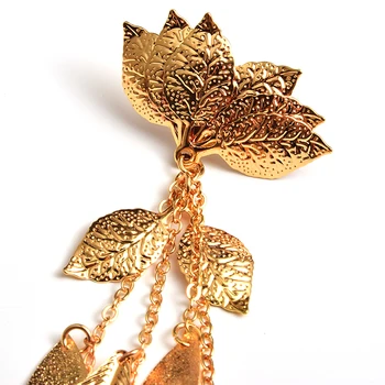 Novo zlato kovinsko Dolgi uhani kakovostno oblikovan Cvet Spusti Uhan Modni Nakit, Pribor Za Ženske