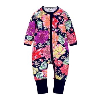 Novorojenega Dečka Oblačila za dojenčke Toddlers Dolg Rokav Cvjetnim Tiskanja Baby Dekle otroški Kombinezon Pižame Otroci Oblačila Dekle Pade