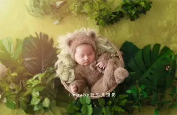 Novorojenček Romper Otroška Fotografija Rekviziti Klobuk Baby Bear Bodysuits Obleko Fotografija Rekviziti