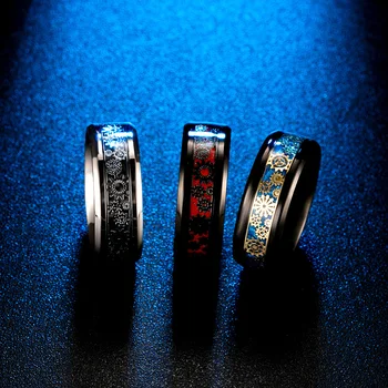 Obroči za moške Občutljivo orodje ogljikovih vlaken obroč moških iz nerjavečega jekla nakit prstan Jekla Steampunk moda darila za moške dodatki