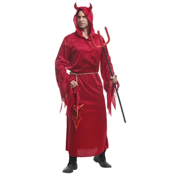 Odrasel Človek Red Devil Halloween Kostumi za Božič Karneval Cos Maškarada pustna Oblačila Zlo Cosplay Oblačila