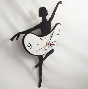 Odstranljive Nalepke, Stenske Ure DIY Kul Čas Ballet Dekle Ura High-Grade Dnevna Soba Stenske Nalepke Ura Dekoracijo