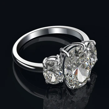 OEVAS Ustvarili Moissanite Gemstone Diamanti Obroči Za Ženske Pravi 925 Sterling Silver Udejstvovanje Stranka Fine Nakit Darilo