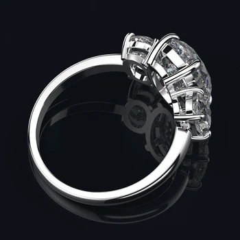 OEVAS Ustvarili Moissanite Gemstone Diamanti Obroči Za Ženske Pravi 925 Sterling Silver Udejstvovanje Stranka Fine Nakit Darilo