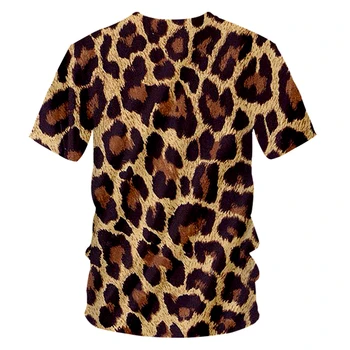 OGKB Poletje Novo Tshirt Človek Globoko V-neck Kratek Rokav 3D Tiskanih Leopard Tiskanja In Prikrivanje Geometrijske Hip Hop Costuming Tee