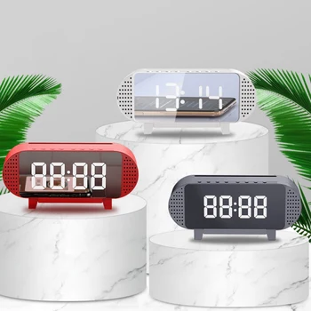 Ogledalo LED Budilka Multi FM Radio, Brezžični Bluetooth Predvajalnik Glasbe Elektronski Digitalni Tabela Ura z Dvojno Načinu Alarm darilo