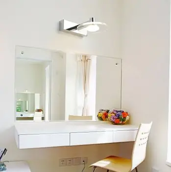 Ogledalo spredaj svetloba stenska svetilka LED eno glavo nepremočljiva anti-fog rje kopalnica ogledalo light crystal zatemnitev luči