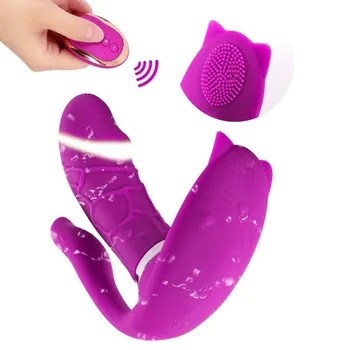 Ogrevanje Nosljivi Dildo, Vibrator za Ženske Masturbator Hlačke G Spot Klitoris Stimulator Daljinski upravljalnik Hlačke za Odrasle Sex igrače