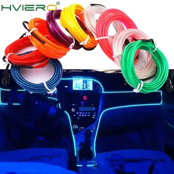 Okrasni LED Trak Auto notranjo osvetlitvijo LED Vrvne Cev Skladu Prilagodljiv Neonskih Luči Z DC12V USB Cigaret Pogon DIY Svetlobe