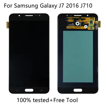 Original Amoled lcd zaslon Za Samsung Galaxy J7 2016 J710 LCD-Zaslon in Zaslon na Dotik, Računalnike Skupščine SM-J710F J710M J710H J710FN