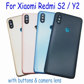 Original Za Xiaomi Redmi S2 Y2 6 PRO Opomba 5 plus Note6 Nazaj pokrov Pokrov Ohišja Ohišje Z gumbi & Steklo Objektiv Fotoaparata