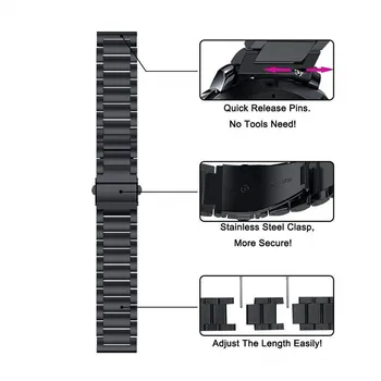 Originalni trak Za Xiaomi Amazfit GTR 2E watch band Za Huami Amazfit Stratos 2 2S zapestnica 22 mm iz Nerjavečega jekla Pasu Manžeta