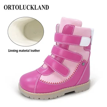Ortoluckland Microleather Čevlji, Ortopedski Čevlji Zimski Škornji Za Otroke Fantje Dekleta Martin Roza Črni Čevlji Za Otroke Ortopedije