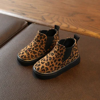 Otroci Martin Copati Otroci Baby Dekleta Čevlji Leopard Natisnjeni Pozimi, Jeseni Mode Kratek Čevlji, Športna Obutev Za Malo Dekle 1-6 Y